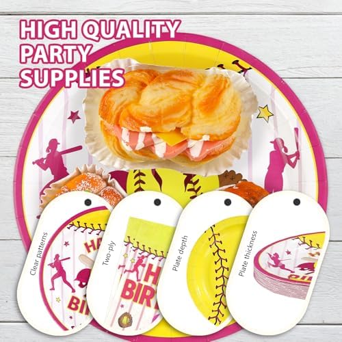 96Pcs Softball Sports Themed Party Decorations, Serve 24 - Image 6