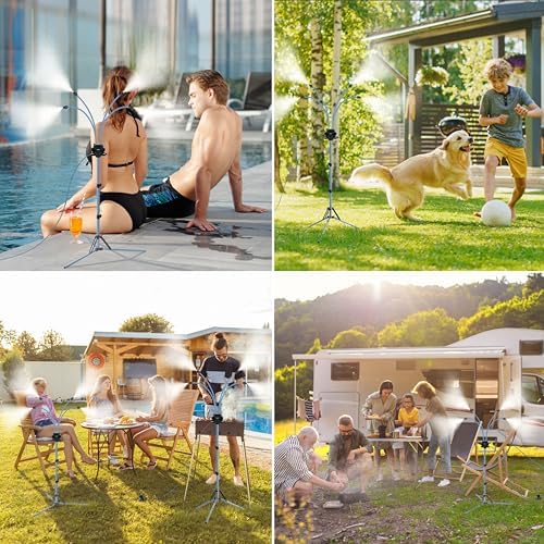 Standing Misters for Outside Patio, Adjustable Height 5.3 FT Stand Misting System for Cooling Outdoor, Portable Water Mister for Mist Playing, Patio Cooling, Backyard, Porch, Sprinkler - Image 4