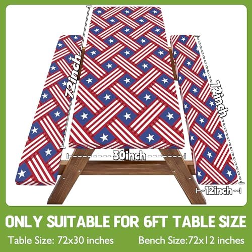 Picnic Table Cover with Bench Covers Tablecloth Fitted Table Cloth Camping Essentials Supplies Rv Travel Gear Must Haves Accessories Outdoor Road Trip Necessities Stuff Gadgets Camper Gadgets Items - Image 2