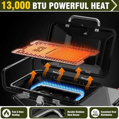 BESTFIRE Foldable Propane tailgate grill Enamel-coated Rust-resistant Body - Image 3