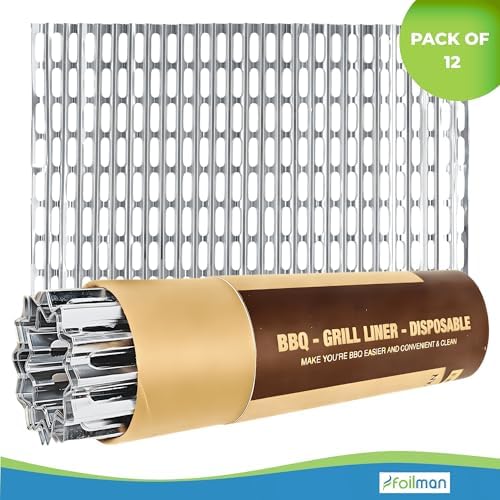 Foilman Heavy-Duty Disposable Aluminum Grill Liners, 12 x 20 Inch Nonstick Cooking Sheets for BBQ, Protects Grates from Grease, Even Heat Distribution, Easy Cleanup for Outdoor Grilling - Pack of 8 - Image 5