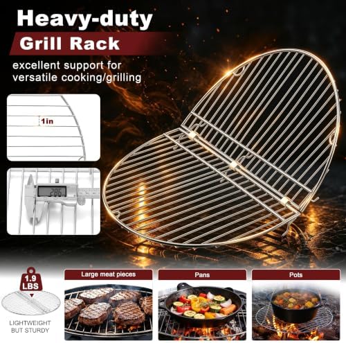 HaSteeL 17-Inch Grill Grate, Heavy-Duty Charcoal Grate Replacement Part - Image 3