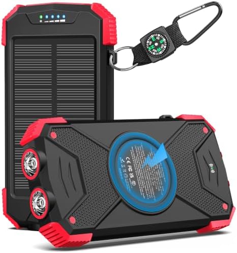 BLAVOR Solar Power Bank 10,000mAh Portable Wireless Charger for Cell Phones by BLAVOR
