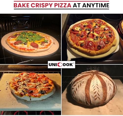 Unicook 13" x 13" Square Pizza Stone for Oven Grill, Baking Stone for Bread - Image 6