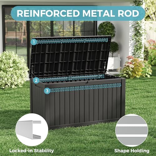 KAMABOKO 180 Gallon Outdoor Storage Box Waterproof Deck Box for Patio - Image 4