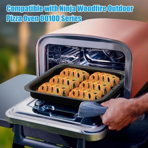 Outspark Porcelain Steel Pan for Ninja Woodfire OO101 Series 8-in-1 Outdoor Pizza Oven, Non-Stick Griddle Plate for Ninja Foodi Digital Air Fry Oven, OO100 SER Accessories,12" x 12" - Image 7