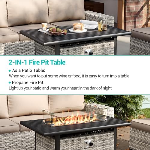 Outdoor Patio Furniture Set PE Wicker Rattan Outdoor Sectional Sofa - Image 3