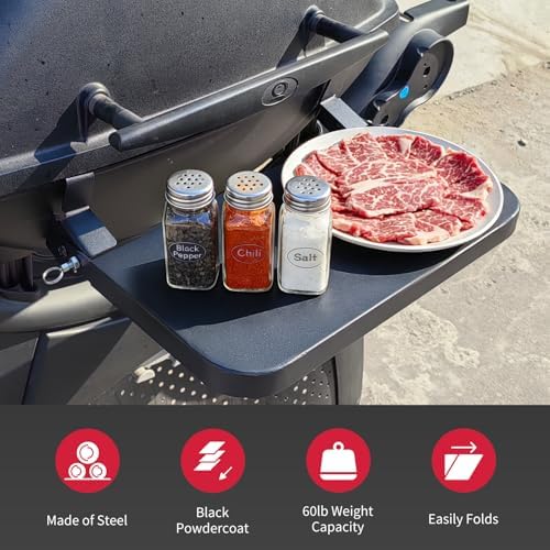 Utheer Folding Front Shelf for Weber Q Series Grill, BBQ Prep Table - Image 5