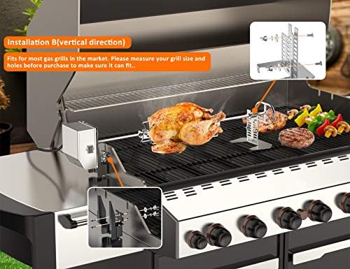 onlyfire Stainless Steel Grill Rotisserie Kit for Most Gas Grills - Image 4