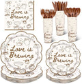 Zubebe 175 Pcs Love Is Brewing Bridal Shower Decorations Plates Napkins Cup by Zubebe