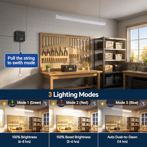 Solar Shed Light with Pull Cord, 1500LM LED Bars,4000K 2-Pack - Image 4