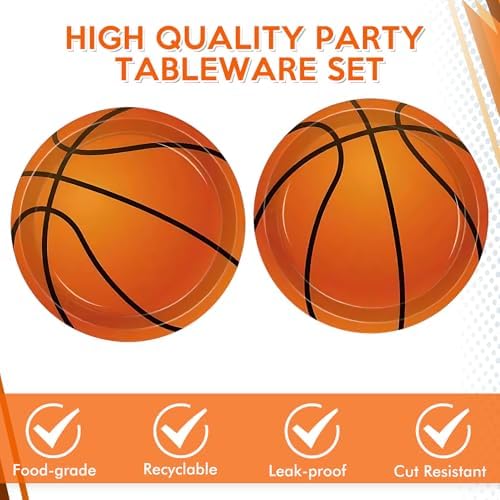 40PCS Basketball Plates and Napkins Party Decorations Supplies - Image 3