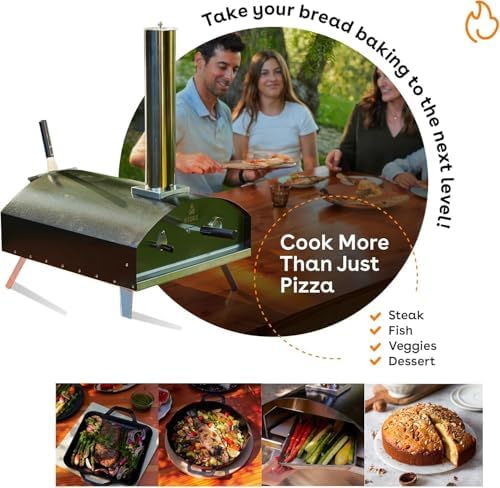 Stoke Wood Fired Outdoor Pizza Oven - Portable Stainless Steel Pizza Grill, Wood Pellet Outdoor Cooking Pizza Maker, Backyard Pizza Ovens For Authentic Stone Baked Pizzas - Black 13"inches - Image 5
