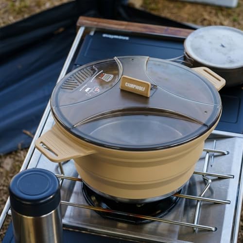 2.5L Collapsible Camping Cook Pot, Khaki - Image 4