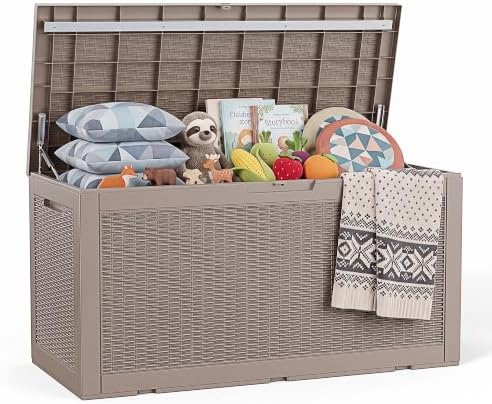 ROJIK 170 Gal Deck Box Waterproof, Grey by ROJIK