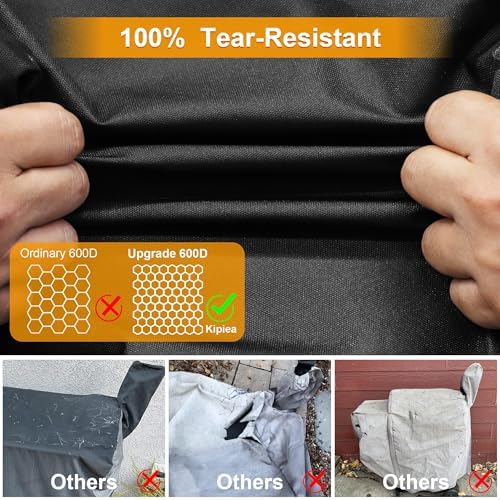 Kipiea 600D Heavy Duty Grill Cover for Traeger Pro 34 & 780 Series, Waterproof Wood Pellet Smoker Cover with Windproof Buckles, Pellet BBQ Grill Covers for Outside Anti-UV, No Tear, No Fading - Image 6