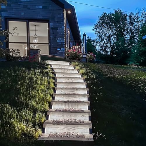 JOFIOS Solar Step Lights for Outside,8pack Solar Stair Lights Outdoor Waterproof IP67,Outdoor Deck Step Lights,Solar Outdoor Lights for Staircase,Patio,Front Step(Cool Brown) - Image 6