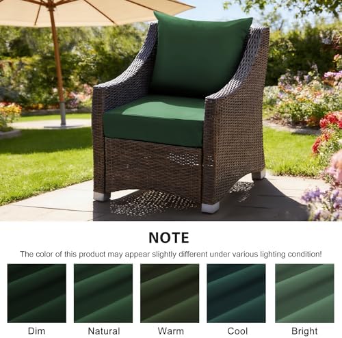 Outdoor Deep Seat Cushion Set, 24x24 Inch, Forest Green, Set of 1 - Image 6