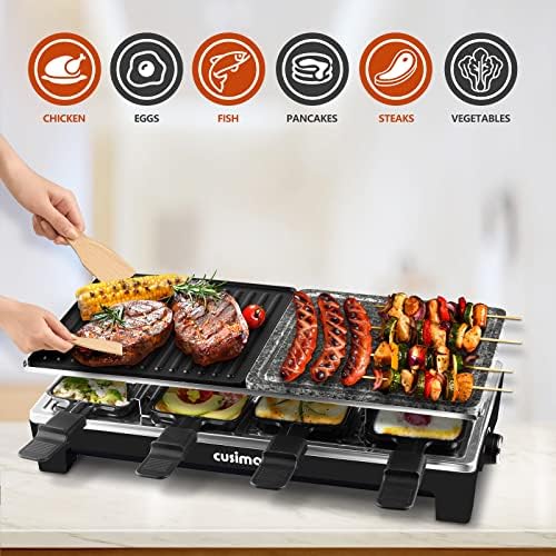 Raclette Table Grill, CUSIMAX Indoor Grill Electric Grill, Black - Image 5