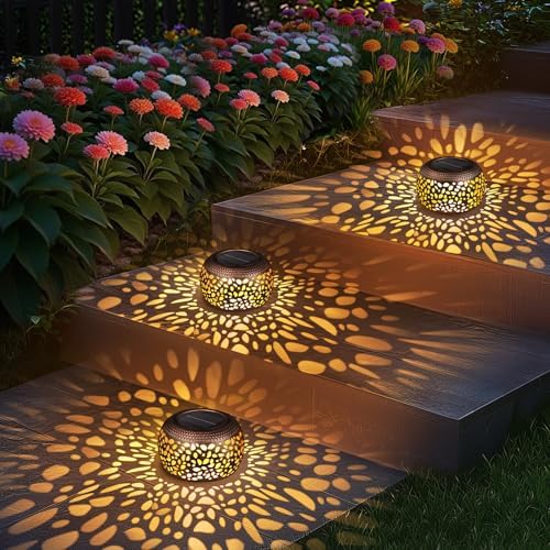 Solar Lanterns Outdoor Waterproof: 2 Pack Red Copper Garden Table Decor - Image 6