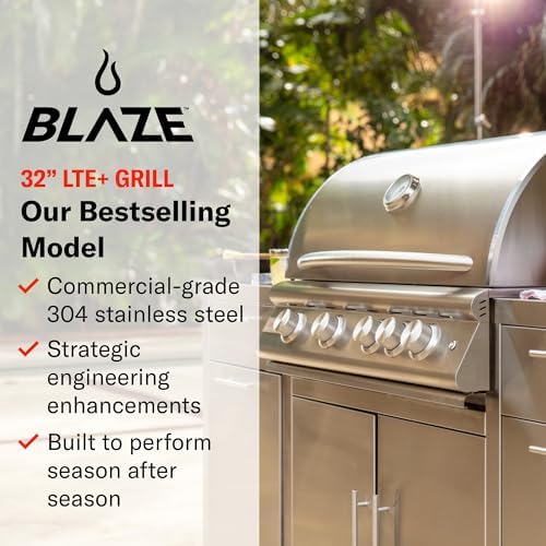 Blaze Gas Grill | 32-inch Built-in Natural Gas Grill | 4 Burner BBQ | Premium Outdoor Kitchen Grilling Experience | Best in Class Warranty | LTE+ | BLZ-4LTE3-NG - Image 2