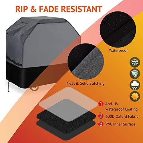 600D Oxford Heavy Duty BBQ Grill Cover 49Wx25Dx43H, Water Resistant - Image 5