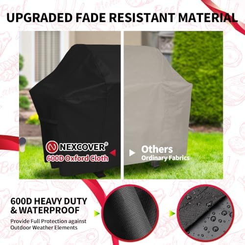 NEXCOVER 64 Inch Grill Cover - 600D Heavy Duty Waterproof and Weather Resistant BBQ Cover for Weber, Char Broil, Nexgrill, Brinkmann, Holland - Fade Resistant, Black - Image 5