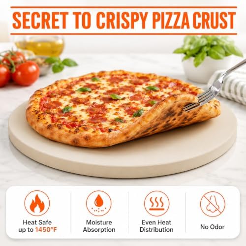 15 Inch Round Cordierite Pizza Stone for Oven and Grill - Image 5