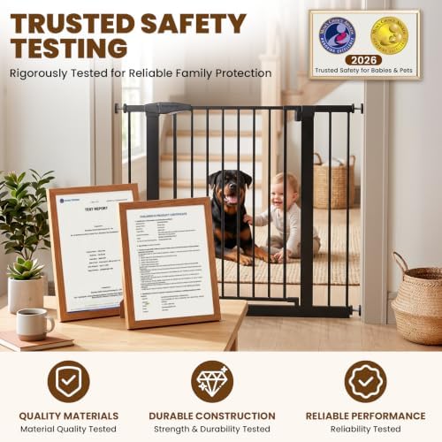 Mumeasy 36" Extra Tall Dog Gate,29.7"-40.5" Baby Gate for Stairs & Doorways - Image 3