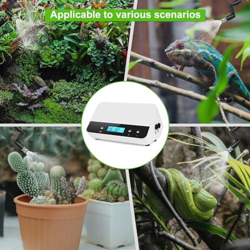 Reptile humidifier, LCD with Timing Function, time Length and Interval can be Set, Reptile Spray System with 6 Spray nozzles,misting System for Reptiles of Amphibians, Tanks, Paludarium - Image 4