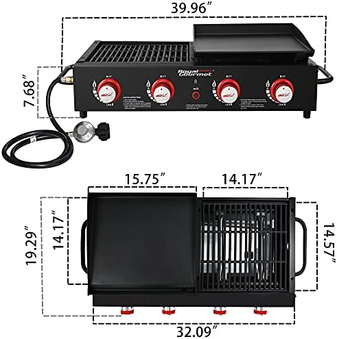 Royal Gourmet GD4002T 4-Burner Tailgater Grill and Griddle Combo - Image 3