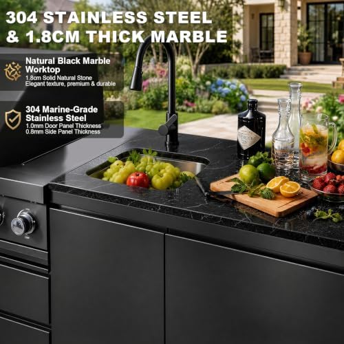 81.9" 6-Burner Modular Outdoor Kitchen Island, 85,000 BTU Propane Gas Grill - Image 4