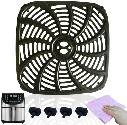 8QT Air Fryer Tray for Gourmia GAF856 Air Fryers, Upgraded Double Layer Nonstick Coating Air Fryer Grill Pan Crisper Plate Rack Grate Grid Shelf for 8QT Gourmia Air Fryer, Dishwasher Safe by chengziyue