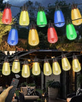 98FT Outdoor String Lights with Remote - Multicolor & Warm White, 8 Light Modes Timer Waterproof Patio Lights Plug In Dimmable String Lights Shatterproof for Outside Porch Backyard Party by AvatarControls