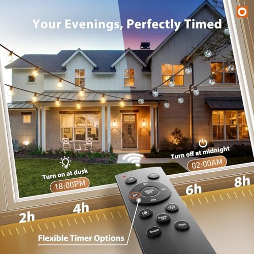addlon Outdoor String Lights 50FT G40 with Remote 27 LED Shatterproof Bulbs - Image 6