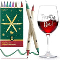 Wine Glass Markers Washable, 8-Pack Dual Tip Erasable Pens | Food Grade Non-Toxic Ink for Glasses, Ceramic | Party Accessories by GlassMarkers