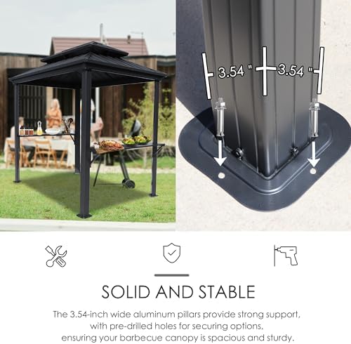 Kozyard 6' x 8' BBQ Hardtop Grill Gazebo, Outdoor Grill Shelter - Image 6