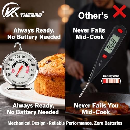 KT Thermo Oven Thermometer 2.75-Inch Large Dial, 150-600°F, NSF, Hook & Stand - Image 3