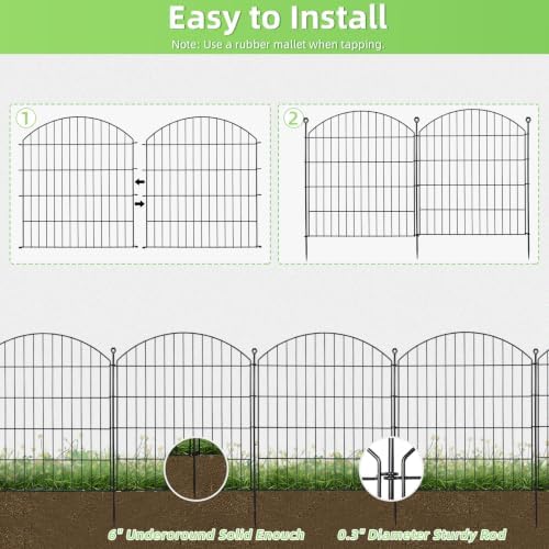 Decorative Garden Fence, 32in (H) x 12ft(L) No Dig Fence with Gate - Image 3