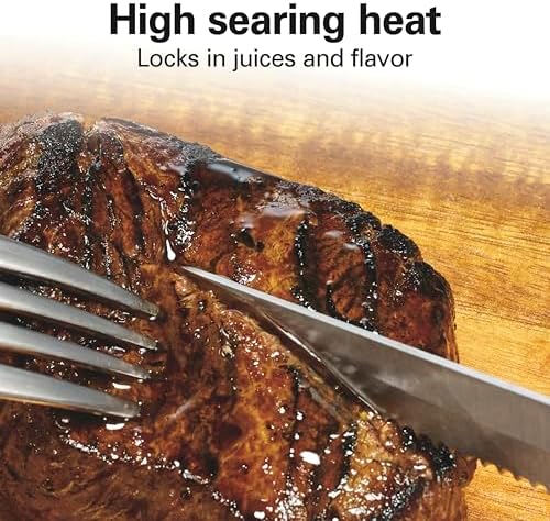 Hamilton Beach Electric Indoor Searing Grill with Adjustable Temperature Control to 450F, 118 sq. in. Surface Serves 6, PFAS-Free Removable Nonstick Grate, Stainless Steel (25360) - Image 2