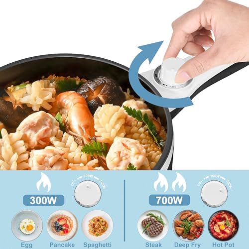Dezin Hot Pot Electric with Steamer, 1.5L Non-Stick Portable Electric Pot - Image 5
