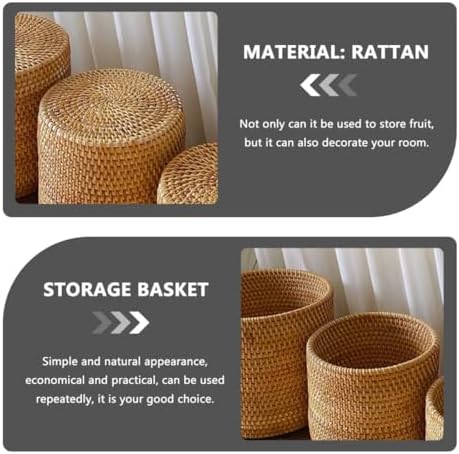 Rattan Woven Basket, Reusable Large Capacity Home Organizer - Image 3