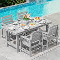 SERWALL 5 Pcs HDPE Patio Dining Set, Light Gray by SERWALL