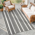 OJIA Outdoor Area Rug 4'x6' Black and White Outdoor Rugs Porch Patio Rug by OJIA