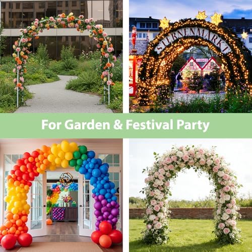 RUBFAC 7.8ft Garden Arbor, Metal Arch Frame for Wedding Ceremony - Image 7