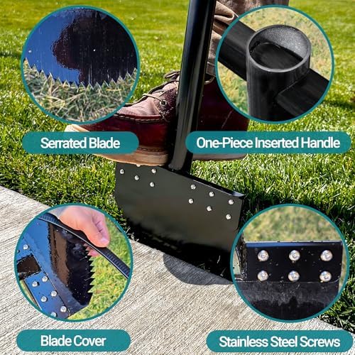 One-Piece 40in Manual Edger Lawn Tool with Spring Steel Blade - Image 3