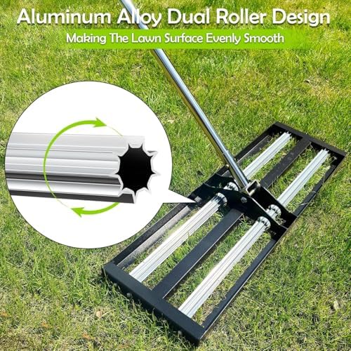 SporGain Lawn Leveling Rake 30"x10", Lawn Leveler with Aluminum Rollers - Image 5