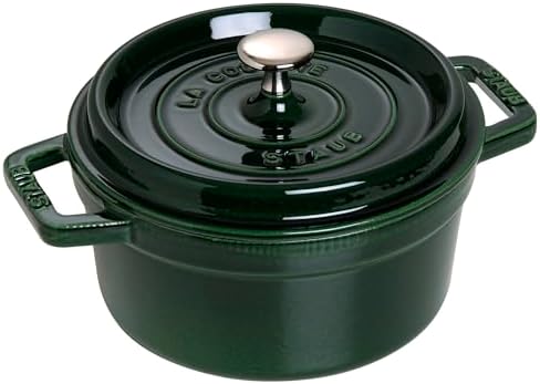 Staub Cast Iron 2.75-qt Round Cocotte - Basil, Made in France by Unknown