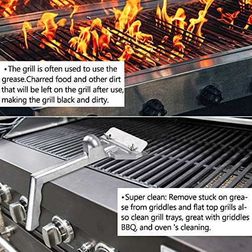 LRui Griddle Scraper Heavy Duty Grill Scraper Set with 5 Replacement Blades and Small Slant Edge Grill Scraper Flat Top Grill Accessories Griddle Cleaning Kit - Image 5