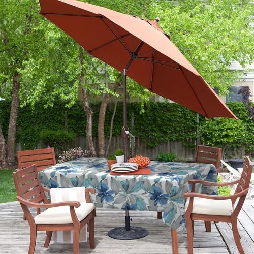 LVTXIII Outdoor Tablecloth with Umbrella Hole and Zipper, 60 x 84 Inch Water-Repellent Patio Table Cloth, Rectangle Table Covers for Backyard Garden, Clemens Noir Blue - Image 6